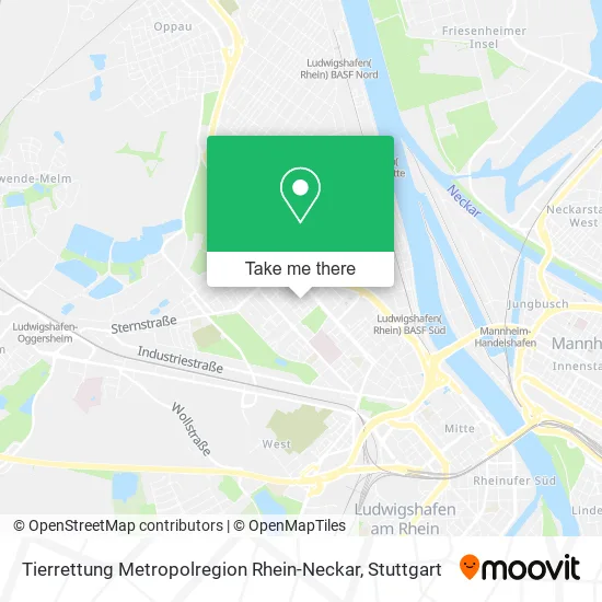 Карта Tierrettung Metropolregion Rhein-Neckar