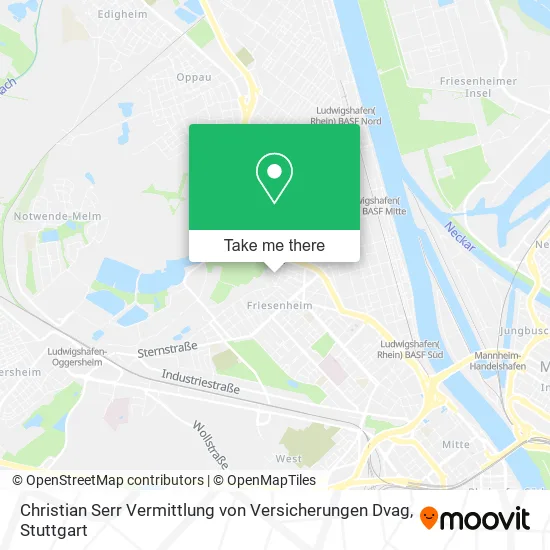 Карта Christian Serr Vermittlung von Versicherungen Dvag