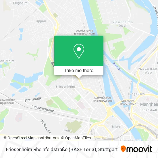 Карта Friesenheim Rheinfeldstraße (BASF Tor 3)