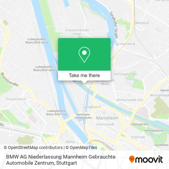 Карта BMW AG Niederlassung Mannheim Gebrauchte Automobile Zentrum