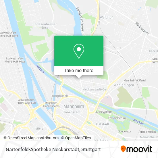 Карта Gartenfeld-Apotheke Neckarstadt