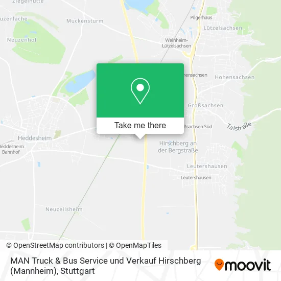 Карта MAN Truck & Bus Service und Verkauf Hirschberg (Mannheim)