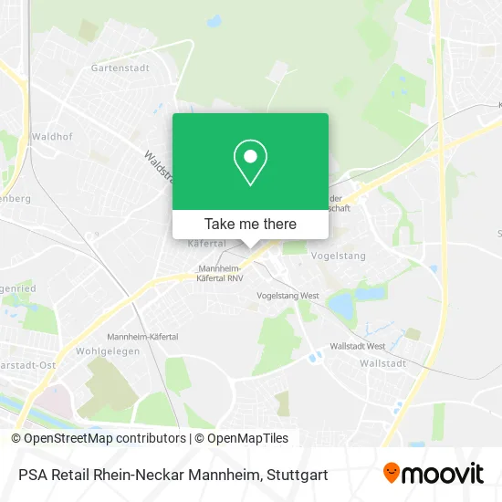 Карта PSA Retail Rhein-Neckar Mannheim