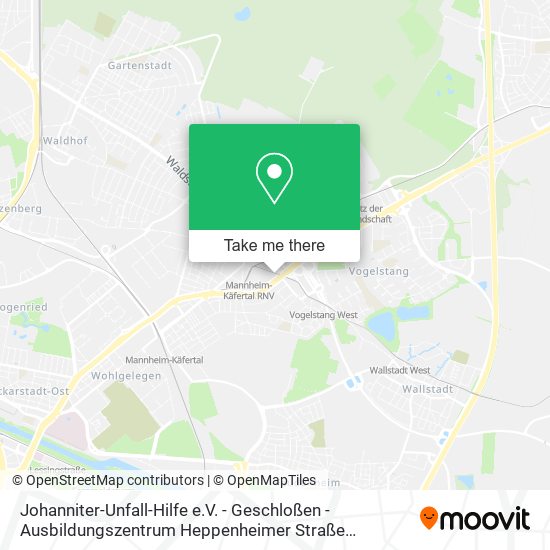 Johanniter-Unfall-Hilfe e.V. - Geschloßen - Ausbildungszentrum Heppenheimer Straße Mannheim map