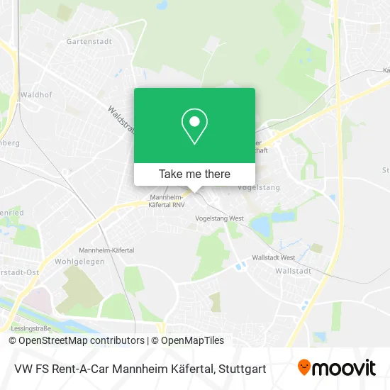 Карта VW FS Rent-A-Car Mannheim Käfertal
