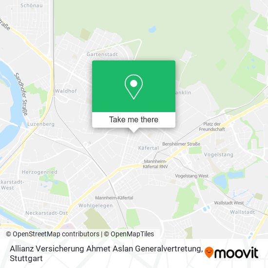 Карта Allianz Versicherung Ahmet Aslan Generalvertretung