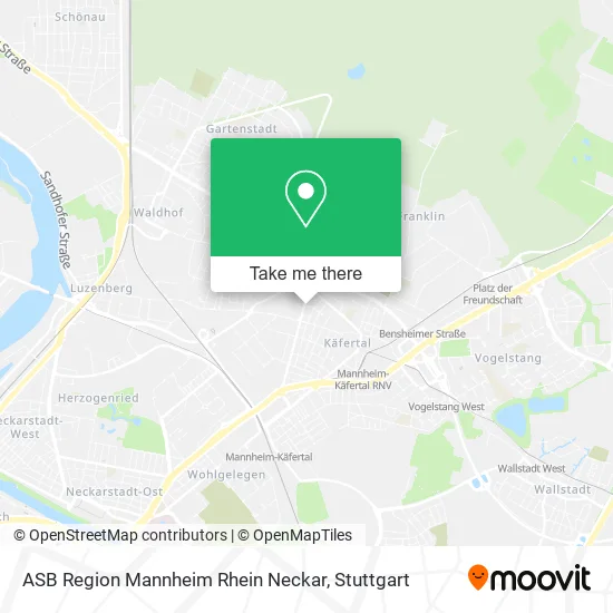 Карта ASB Region Mannheim Rhein Neckar