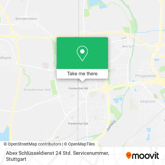 Карта Abex Schlüsseldienst 24 Std. Servicenummer