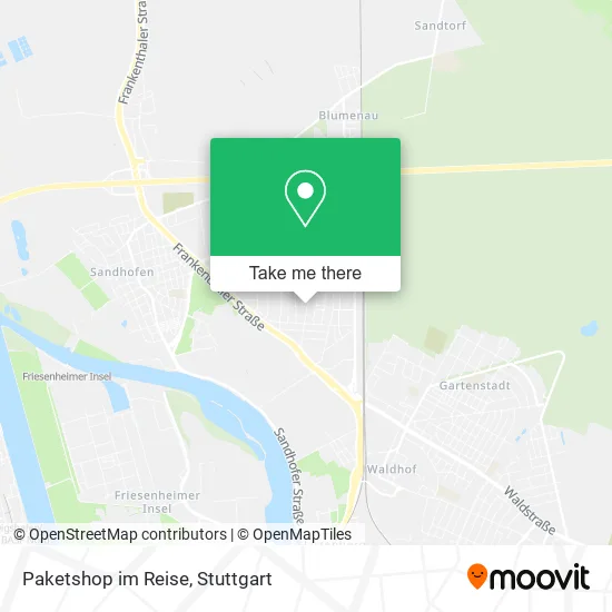 Карта Paketshop im Reise