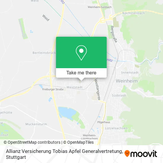 Карта Allianz Versicherung Tobias Apfel Generalvertretung