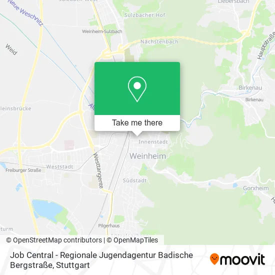 Карта Job Central - Regionale Jugendagentur Badische Bergstraße
