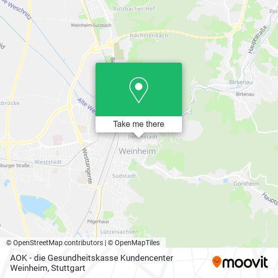 AOK - die Gesundheitskasse Kundencenter Weinheim map