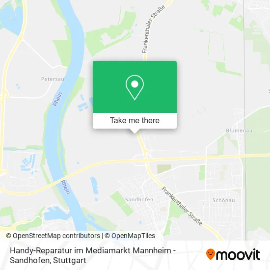 Карта Handy-Reparatur im Mediamarkt Mannheim - Sandhofen