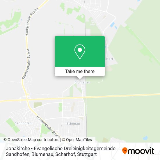 Jonakirche - Evangelische Dreieinigkeitsgemeinde Sandhofen, Blumenau, Scharhof map