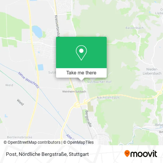 Карта Post, Nördliche Bergstraße