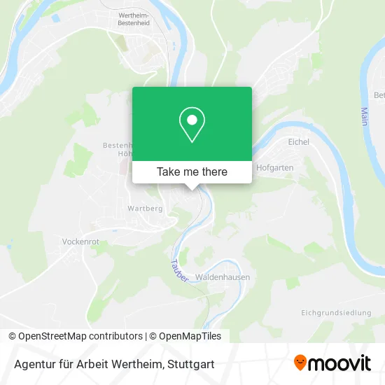 Карта Agentur für Arbeit Wertheim