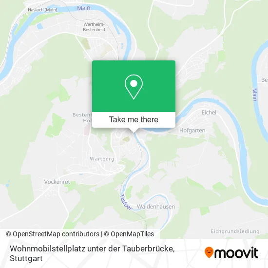 Карта Wohnmobilstellplatz unter der Tauberbrücke