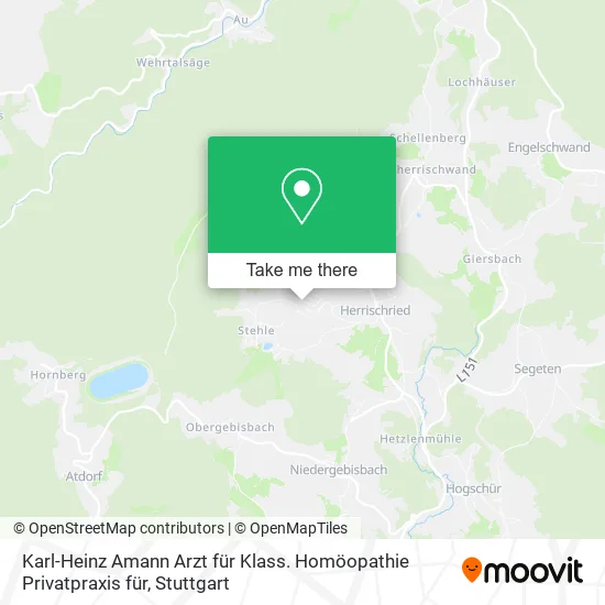 Карта Karl-Heinz Amann Arzt für Klass. Homöopathie Privatpraxis für