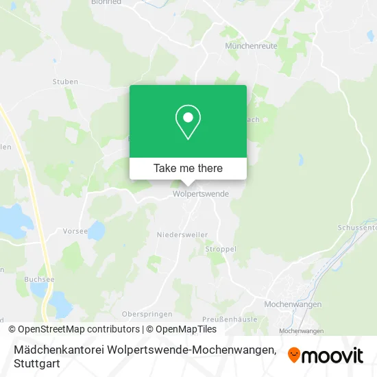 Карта Mädchenkantorei Wolpertswende-Mochenwangen