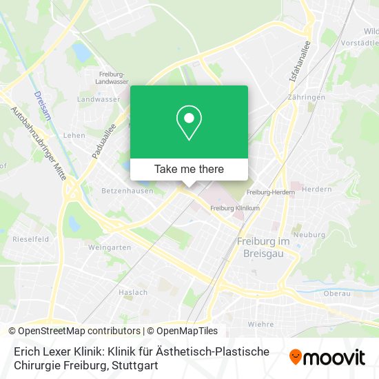 Карта Erich Lexer Klinik: Klinik für Ästhetisch-Plastische Chirurgie Freiburg
