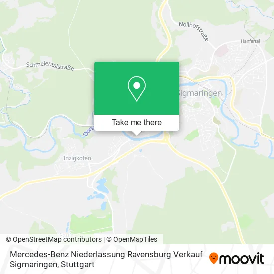 Карта Mercedes-Benz Niederlassung Ravensburg Verkauf Sigmaringen