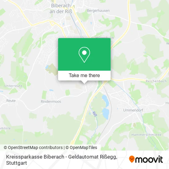 Карта Kreissparkasse Biberach - Geldautomat Rißegg