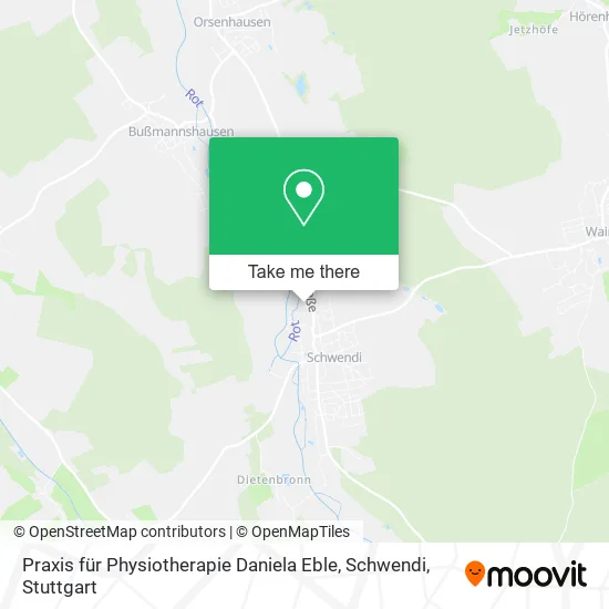 Карта Praxis für Physiotherapie Daniela Eble, Schwendi