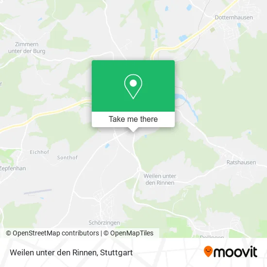 Карта Weilen unter den Rinnen