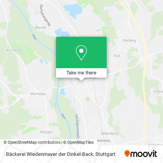Карта Bäckerei Wiedenmayer der Dinkel-Back