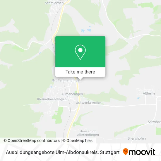 Карта Ausbildungsangebote Ulm-Albdonaukreis