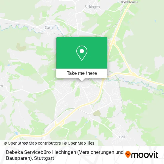 Карта Debeka Servicebüro Hechingen (Versicherungen und Bausparen)