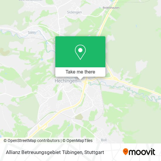 Allianz Betreuungsgebiet Tübingen map