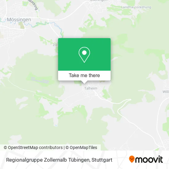 Карта Regionalgruppe Zollernalb Tübingen