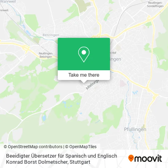 Карта Beeidigter Übersetzer für Spanisch und Englisch Konrad Borst Dolmetscher