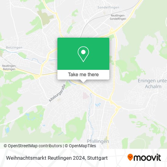 Weihnachtsmarkt Reutlingen 2024 map