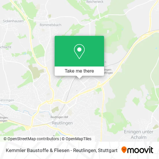 Карта Kemmler Baustoffe & Fliesen - Reutlingen