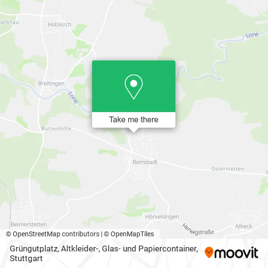 Карта Grüngutplatz, Altkleider-, Glas- und Papiercontainer