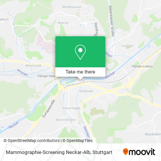 Mammographie-Screening Neckar-Alb map