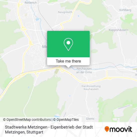 Карта Stadtwerke Metzingen - Eigenbetrieb der Stadt Metzingen