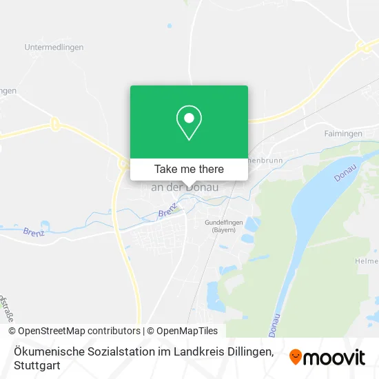 Карта Ökumenische Sozialstation im Landkreis Dillingen