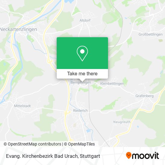 Карта Evang. Kirchenbezirk Bad Urach