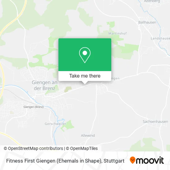 Карта Fitness First Giengen (Ehemals in Shape)