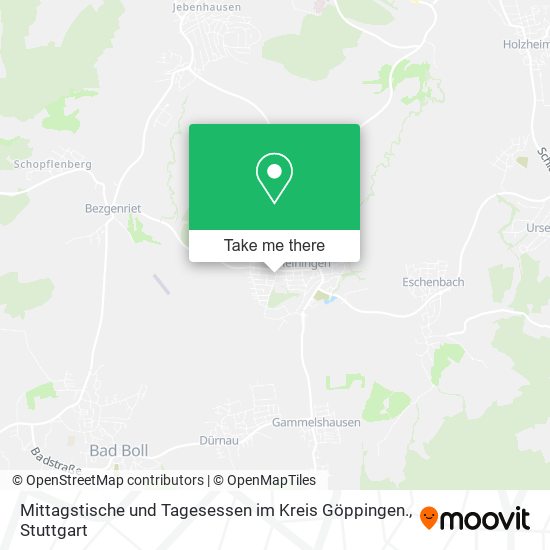 Mittagstische und Tagesessen im Kreis Göppingen. map