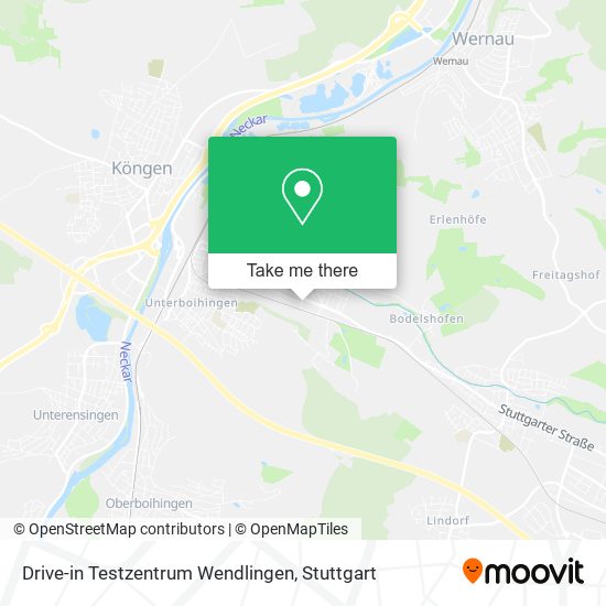 Drive-in Testzentrum Wendlingen map