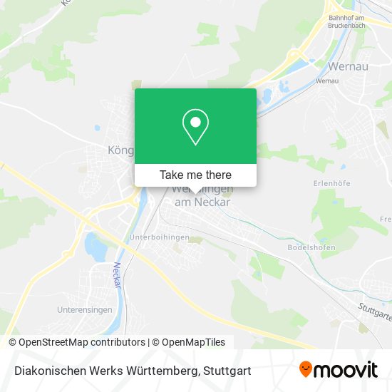 Карта Diakonischen Werks Württemberg