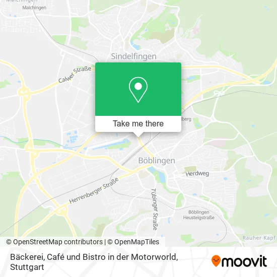 Карта Bäckerei, Café und Bistro in der Motorworld