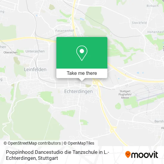Карта Poppinhood Dancestudio die Tanzschule in L.-Echterdingen