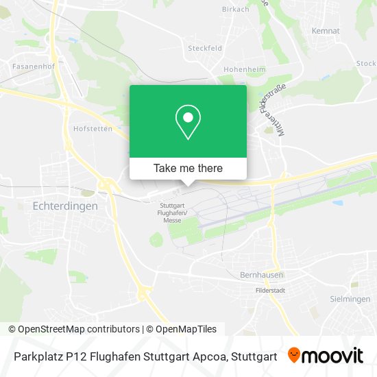 Parkplatz P12 Flughafen Stuttgart Apcoa map