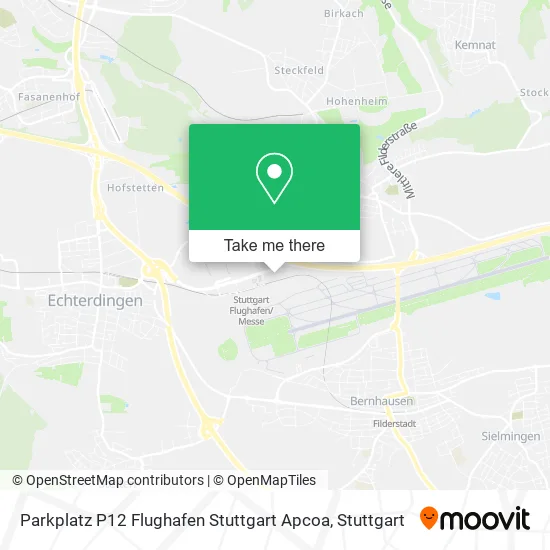 Parkplatz P12 Flughafen Stuttgart Apcoa map