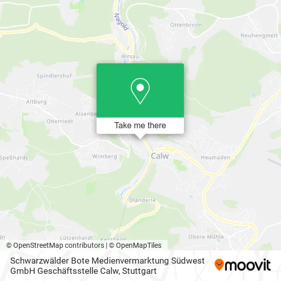 Карта Schwarzwälder Bote Medienvermarktung Südwest GmbH Geschäftsstelle Calw